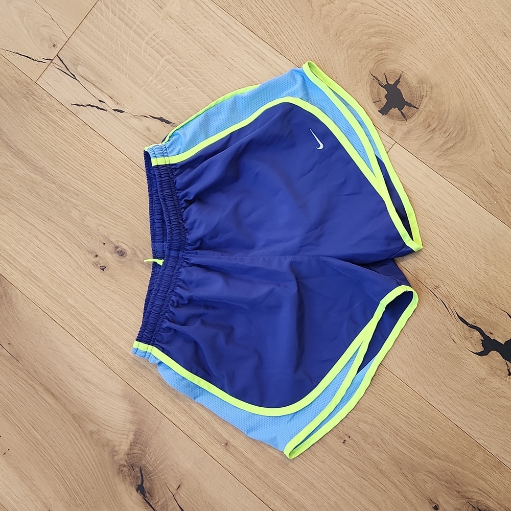 Nike running shorts Size S Color Purple/Blue/Neon Yellow